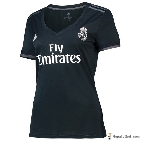 Camiseta Real Madrid Replica Segunda Ropa Mujer 2018/19 Negro